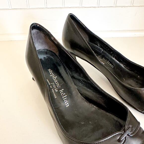 Stephane Kelian Leather Heel Pumps Black 9 - Picture 4 of 9